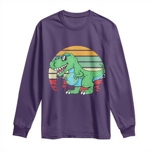 Funny Earth Day Dinosaur Lover Long Sleeve Shirt Save The Planet TS12 Purple Print Your Wear