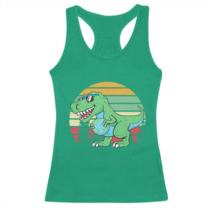 Funny Earth Day Dinosaur Lover Racerback Tank Top Save The Planet TS12 Irish Green Print Your Wear