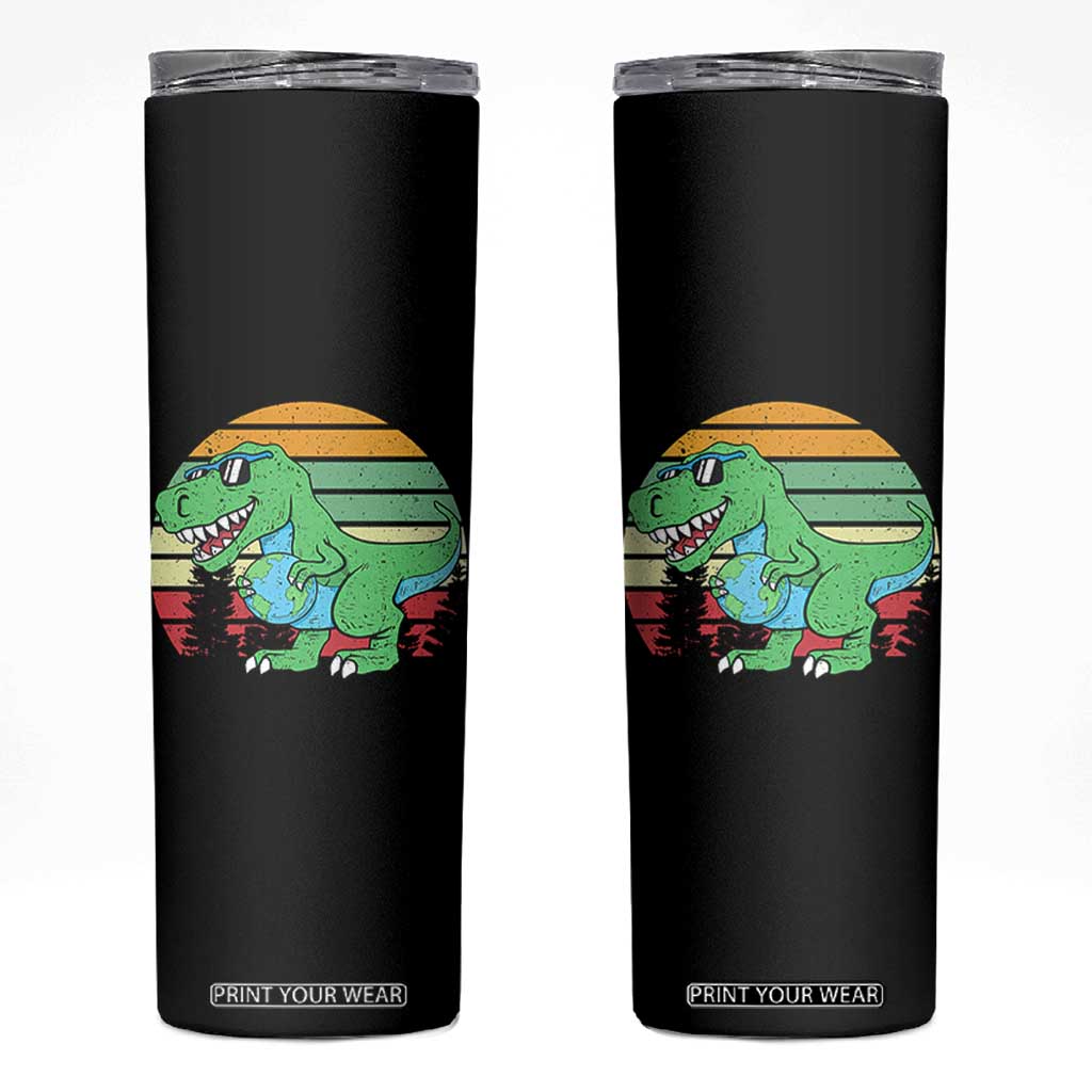 Funny Earth Day Dinosaur Lover Skinny Tumbler Save The Planet TS12 Black Print Your Wear