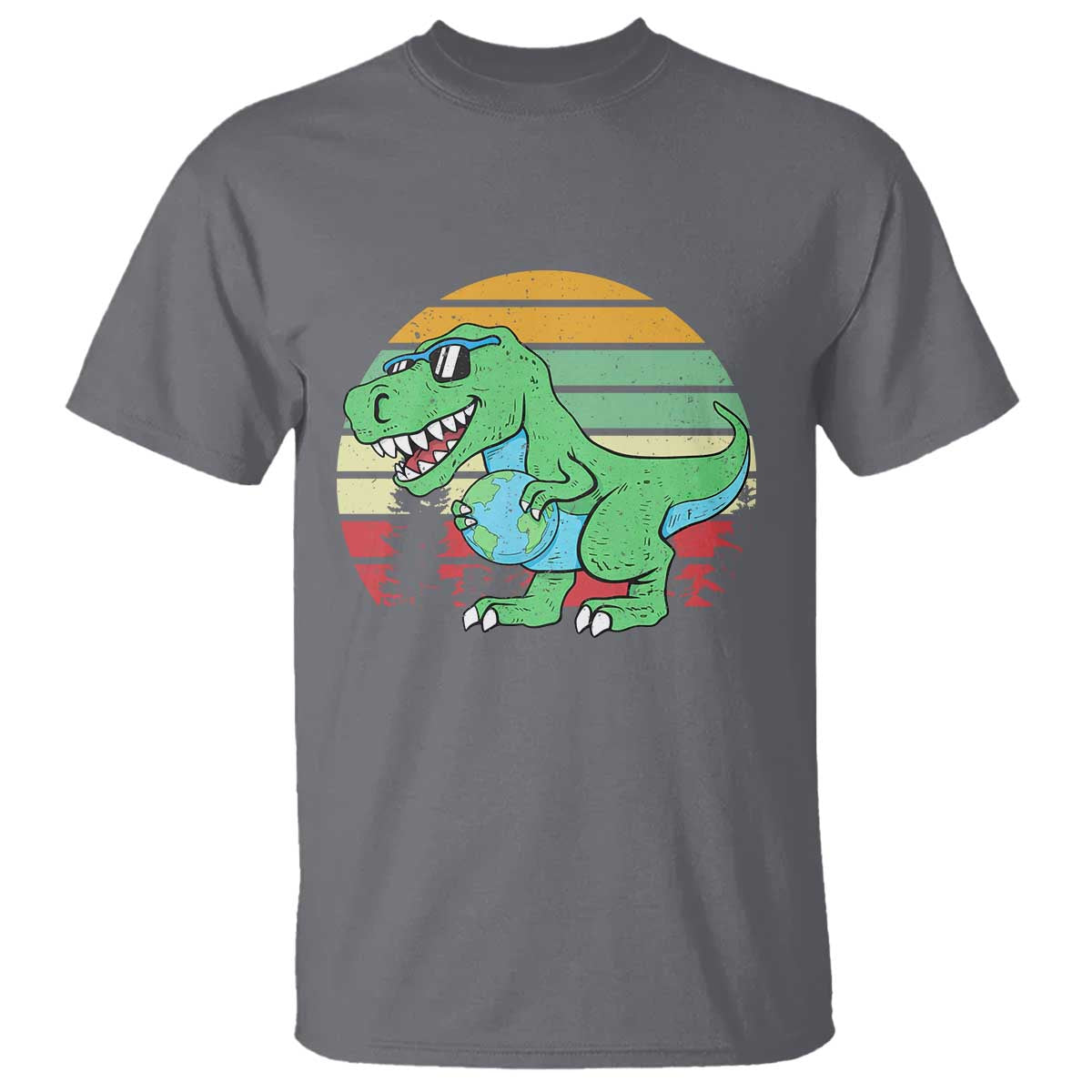 Funny Earth Day Dinosaur Lover T Shirt Save The Planet TS12 Charcoal Print Your Wear