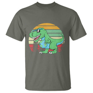 Funny Earth Day Dinosaur Lover T Shirt Save The Planet TS12 Military Green Print Your Wear