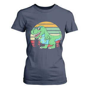 Funny Earth Day Dinosaur Lover T Shirt For Women Save The Planet TS12 Navy Print Your Wear