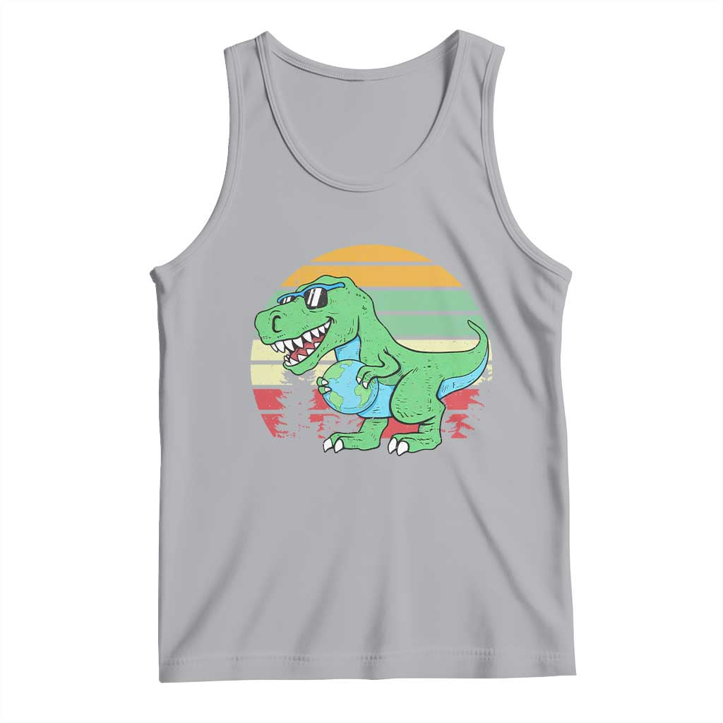 Funny Earth Day Dinosaur Lover Tank Top Save The Planet TS12 Athletic Heather Print Your Wear