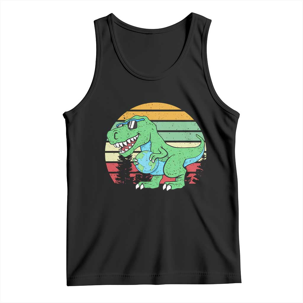 Funny Earth Day Dinosaur Lover Tank Top Save The Planet TS12 Black Print Your Wear