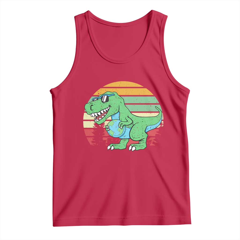 Funny Earth Day Dinosaur Lover Tank Top Save The Planet TS12 Red Print Your Wear