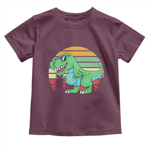 Funny Earth Day Dinosaur Lover Toddler T Shirt Save The Planet TS12 Maroon Print Your Wear