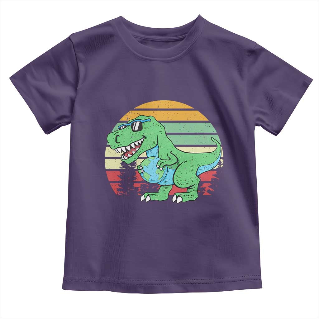 Funny Earth Day Dinosaur Lover Toddler T Shirt Save The Planet TS12 Purple Print Your Wear