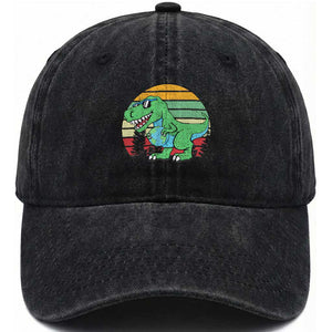 Funny Earth Day Dinosaur Lover Washed Cotton Baseball Cap Save The Planet TS12 Washed Cap Universal Fit Black Print Your Wear