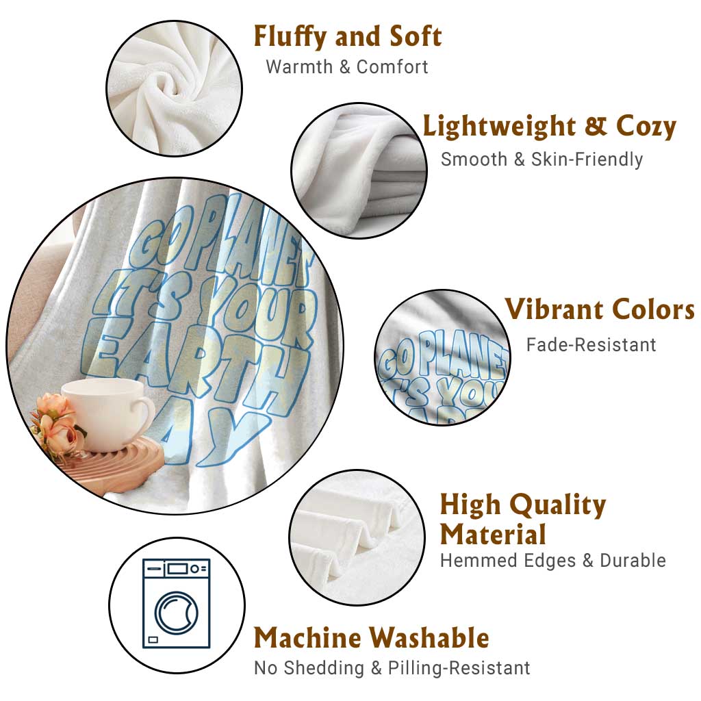 Go Planet It Is Your Earth Day Throw Blanket Environmental Activism TS12 Print Your Wear