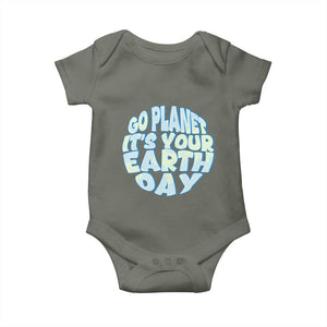 Go Planet It Is Your Earth Day Baby Onesie Environmental Activism TS12 Military Green Print Your Wear
