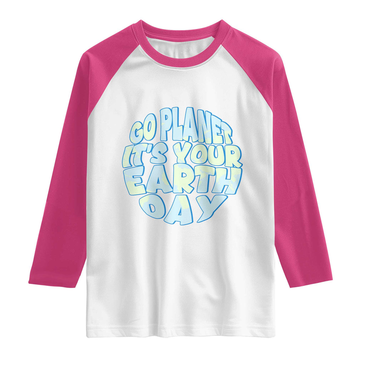 Go Planet It Is Your Earth Day Raglan Shirt Environmental Activism TS12 White Heliconia Print Your Wear