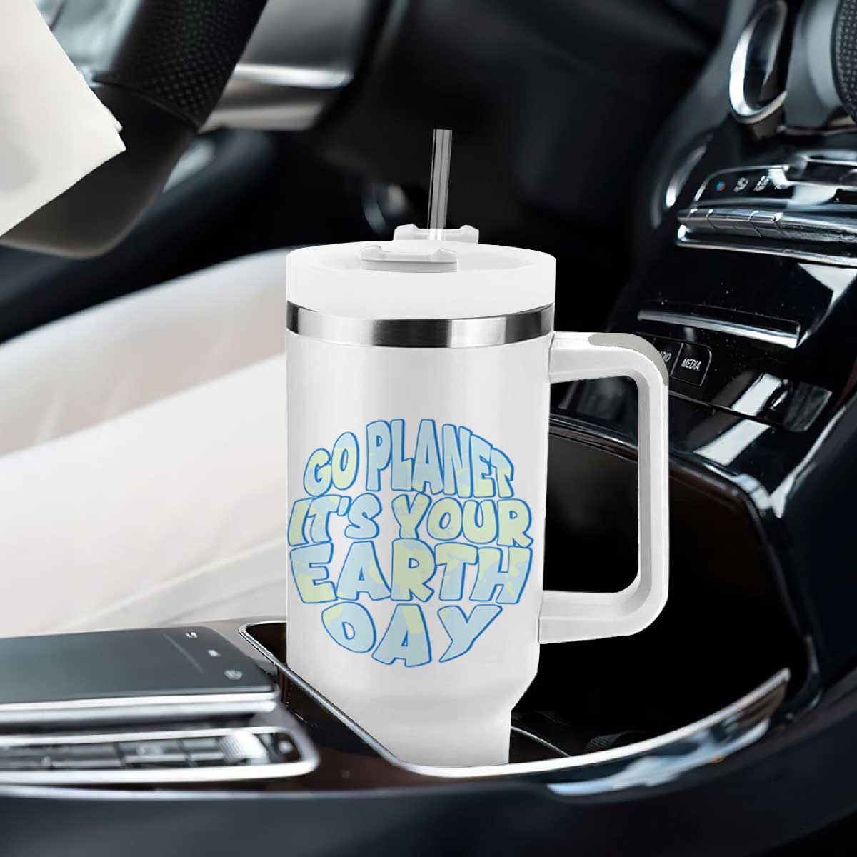 Go Planet It Is Your Earth Day Tumbler With Handle Environmental Activism TS12 Print Your Wear