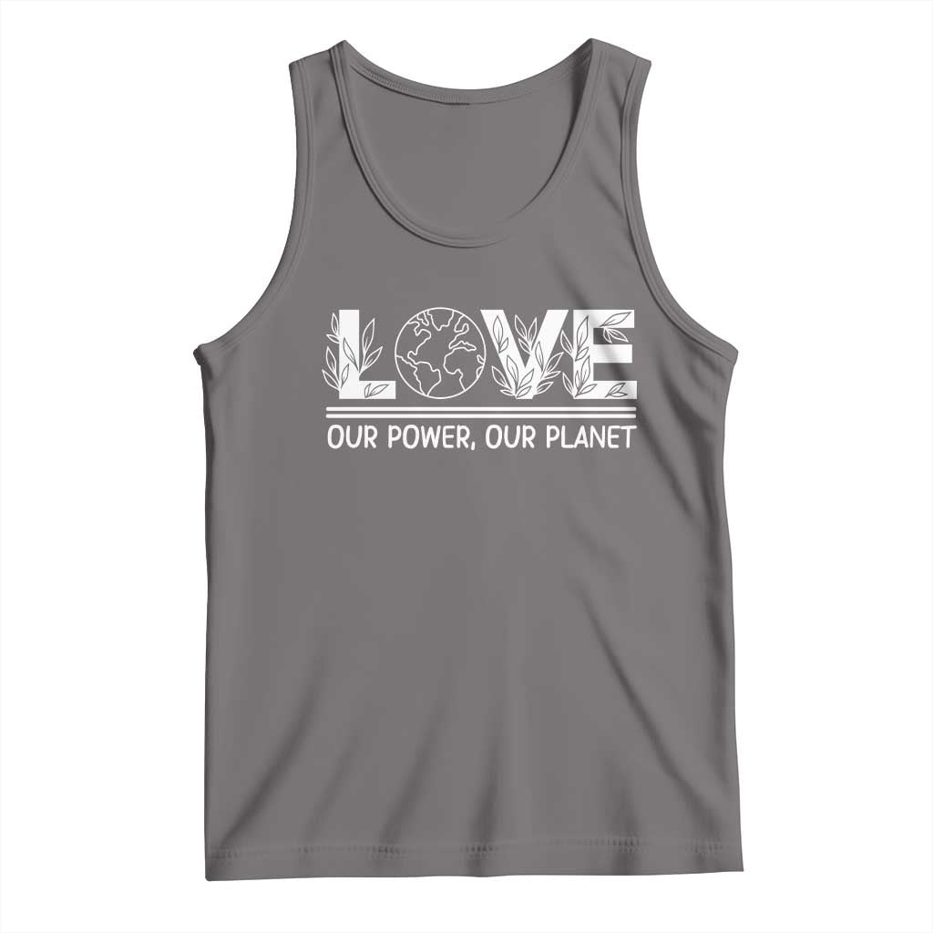 Our Power Our Planet Tank Top Earth Day Eco Friendly TS12 Deep Heather Print Your Wear