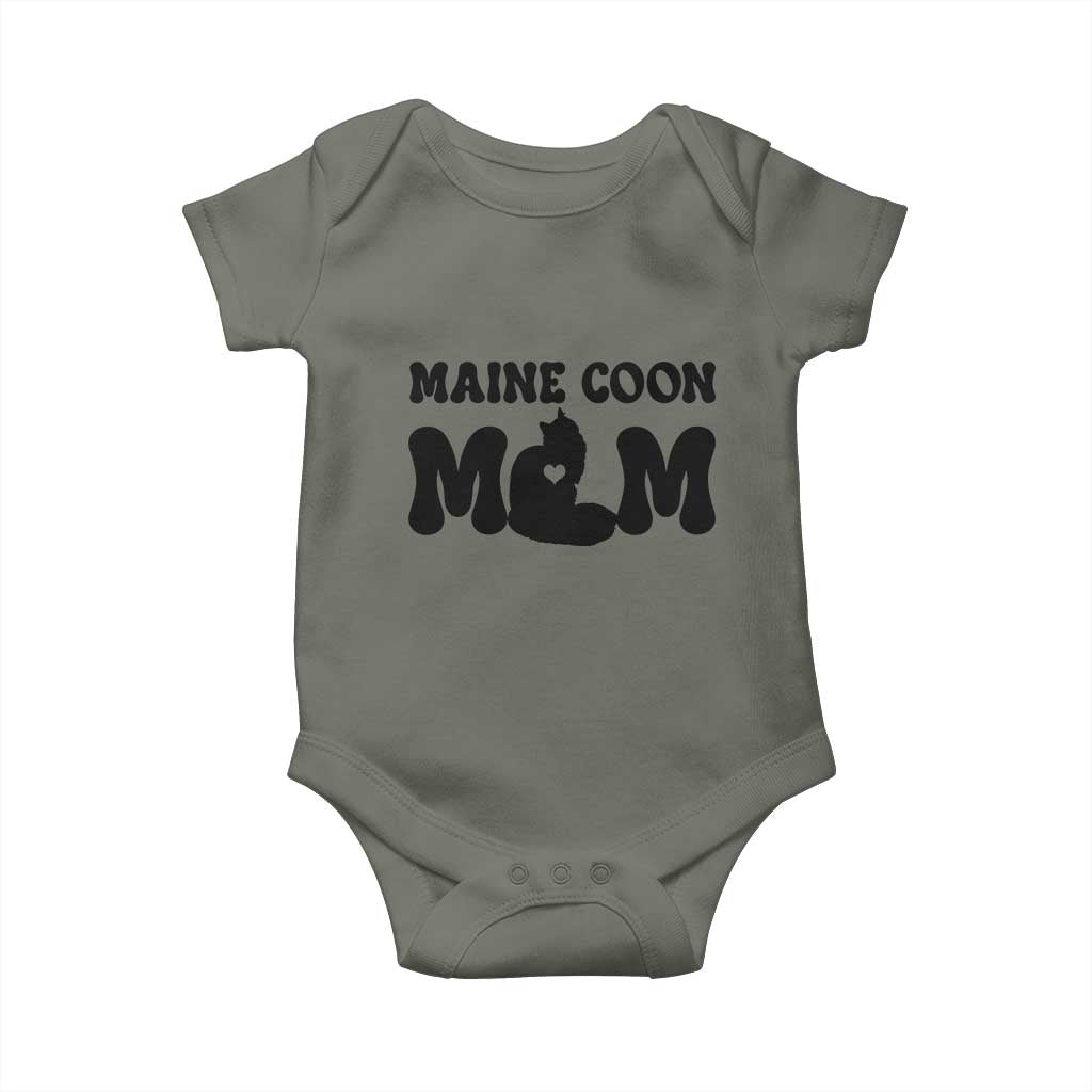 Maine Coon Mom Baby Onesie Cat Lover Gift For Her TS12 Military Green Print Your Wear