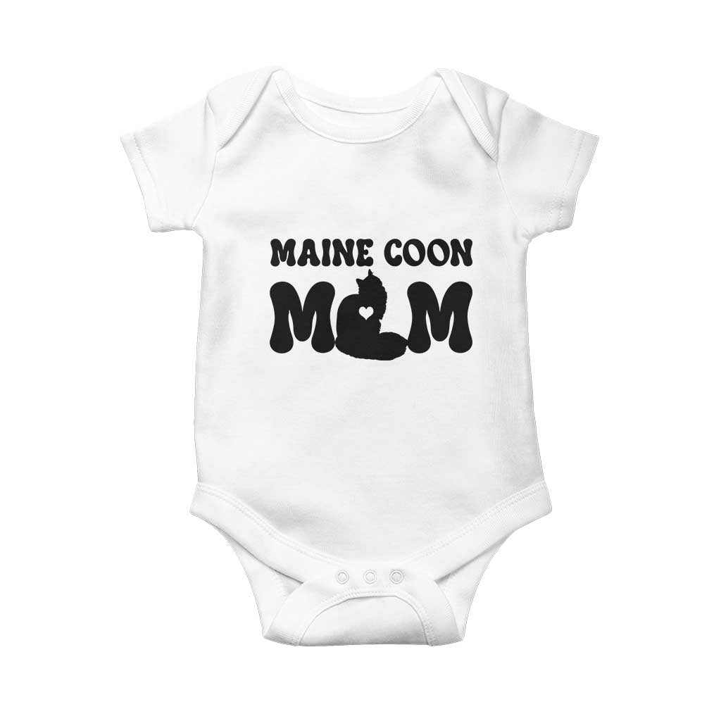 Maine Coon Mom Baby Onesie Cat Lover Gift For Her TS12 White Print Your Wear