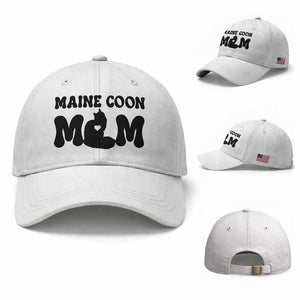 Maine Coon Mom Baseball Cap Cat Lover Gift For Her TS12 Baseball Cap Universal Fit White Print Your Wear