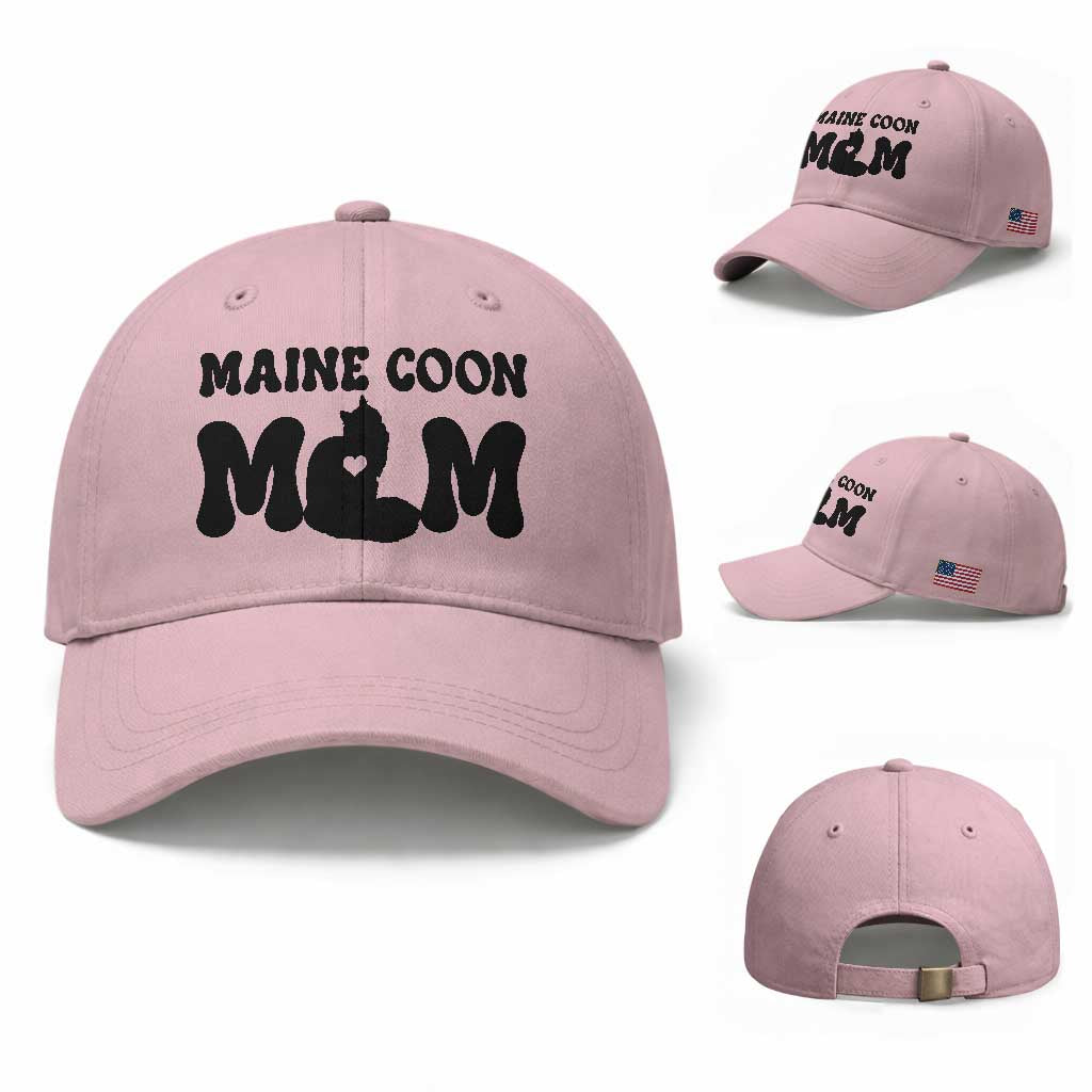 Maine Coon Mom Baseball Cap Cat Lover Gift For Her TS12 Baseball Cap Universal Fit Light Pink Print Your Wear