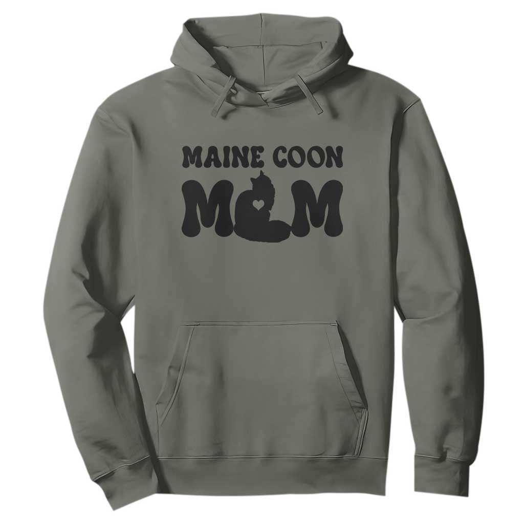 Maine Coon Mom Hoodie Cat Lover Gift For Her TS12 Military Green Print Your Wear