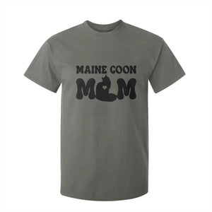 Maine Coon Mom T Shirt For Kid Cat Lover Gift For Her TS12 Military Green Print Your Wear