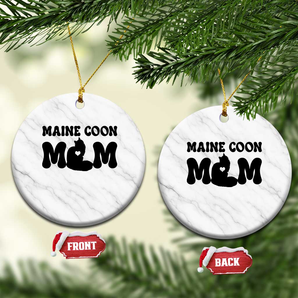 Maine Coon Mom Ceramic Ornament Cat Lover Gift For Her TS12 1pc White Marble Print Your Wear