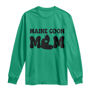 Maine Coon Mom Long Sleeve Shirt Cat Lover Gift For Her TS12 Irish Green Print Your Wear