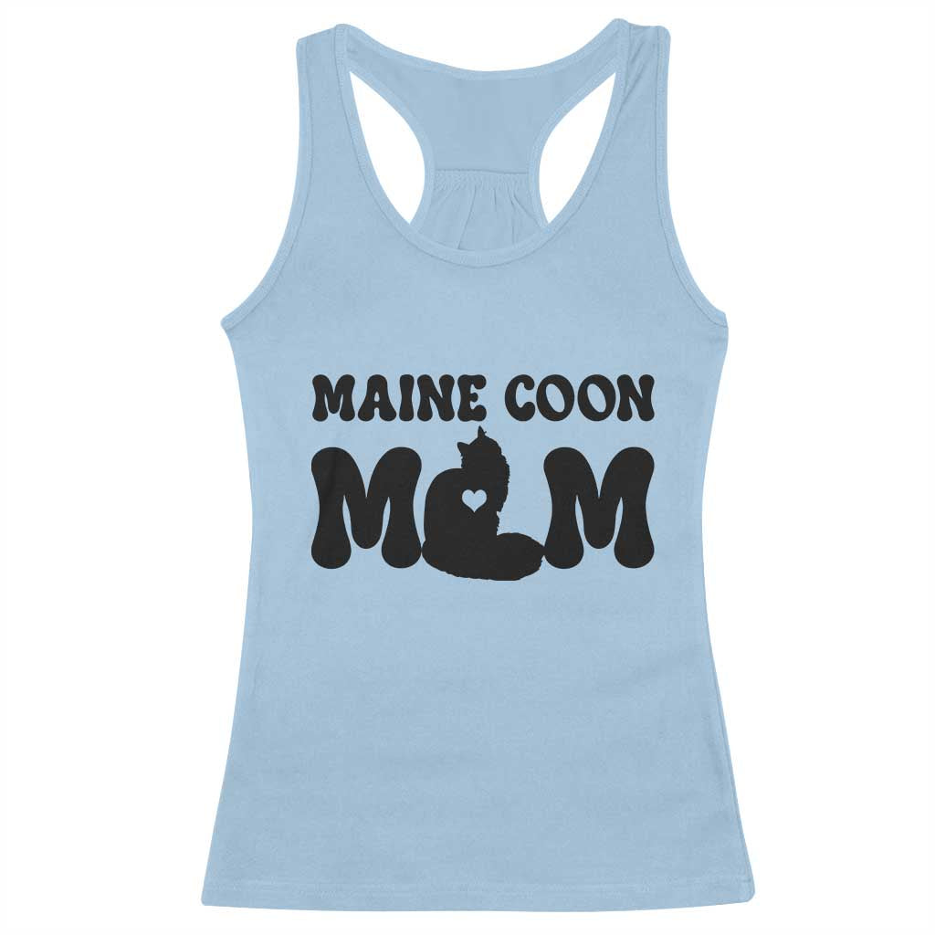 Maine Coon Mom Racerback Tank Top Cat Lover Gift For Her TS12 Light Blue Print Your Wear
