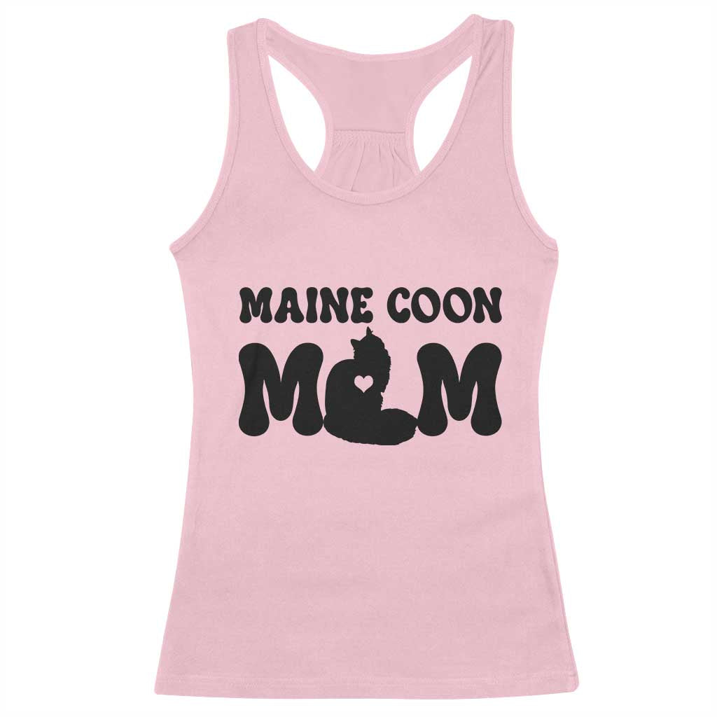 Maine Coon Mom Racerback Tank Top Cat Lover Gift For Her TS12 Light Pink Print Your Wear