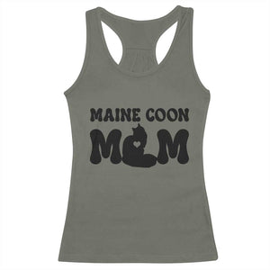 Maine Coon Mom Racerback Tank Top Cat Lover Gift For Her TS12 Military Green Print Your Wear