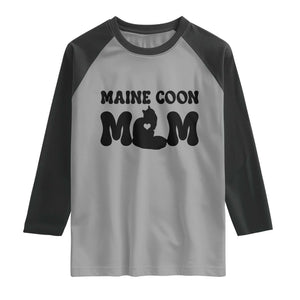 Maine Coon Mom Raglan Shirt Cat Lover Gift For Her TS12 Sport Gray Black Print Your Wear