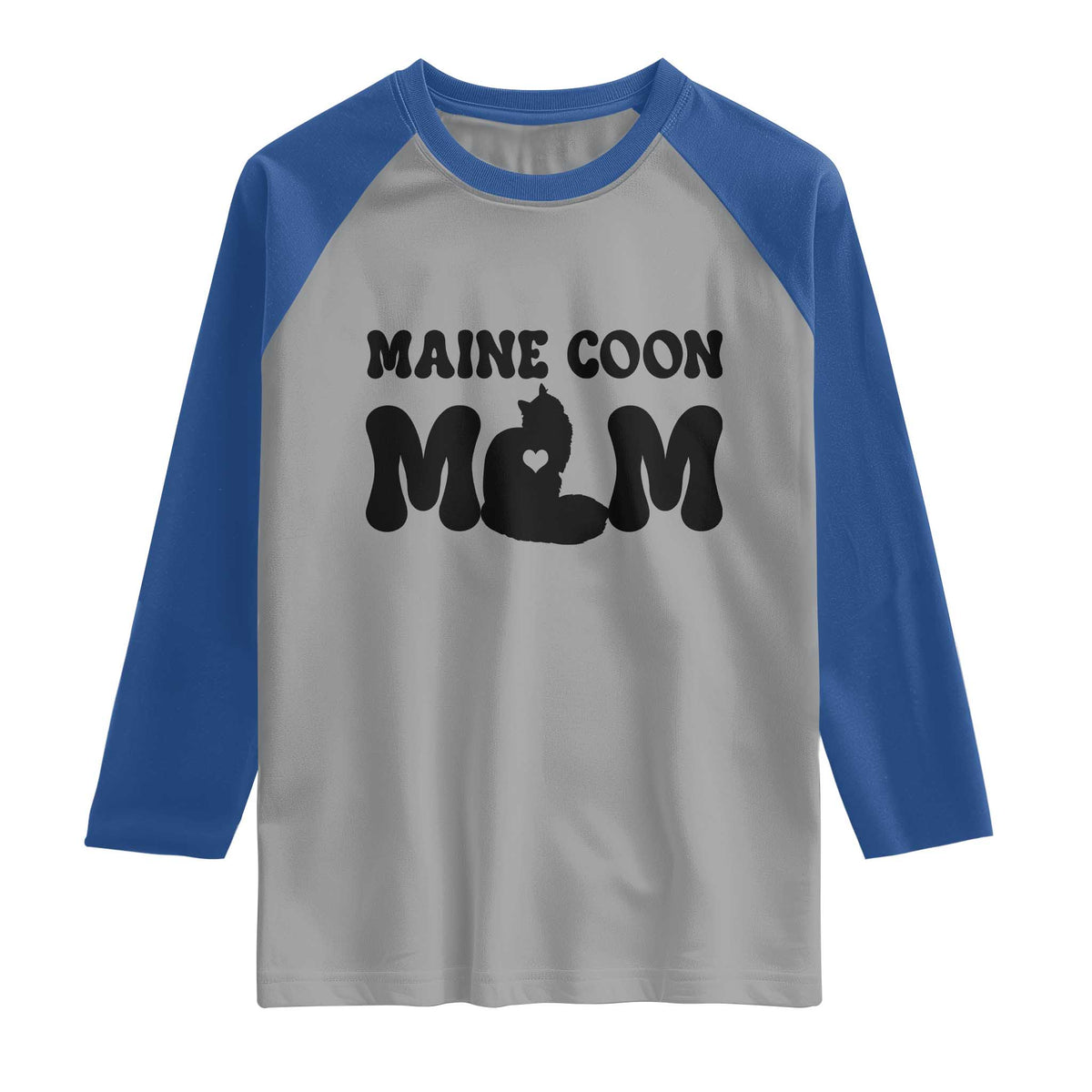 Maine Coon Mom Raglan Shirt Cat Lover Gift For Her TS12 Sport Gray Royal Print Your Wear