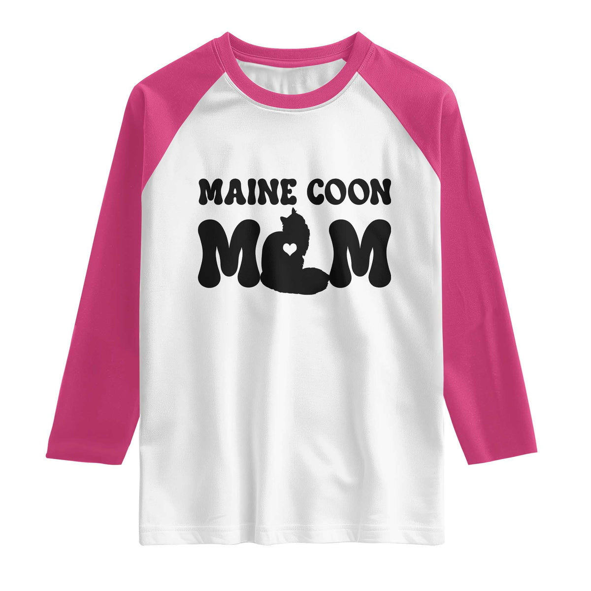 Maine Coon Mom Raglan Shirt Cat Lover Gift For Her TS12 White Heliconia Print Your Wear