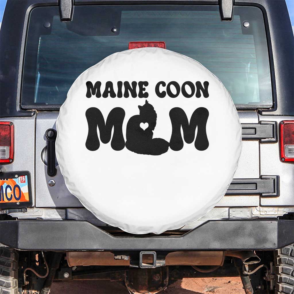 Maine Coon Mom Spare Tire Cover Cat Lover Gift For Her TS12 No hole White Print Your Wear