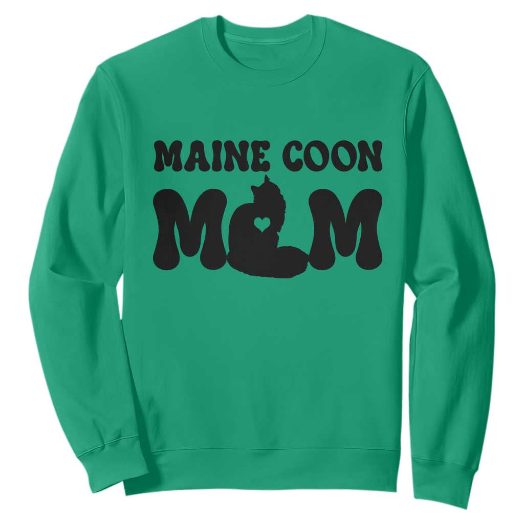 Maine Coon Mom Sweatshirt Cat Lover Gift For Her TS12 Irish Green Print Your Wear