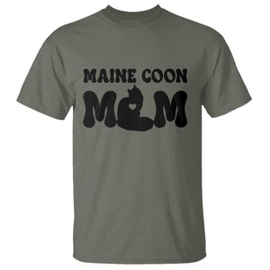 Maine Coon Mom T Shirt Cat Lover Gift For Her TS12 Military Green Print Your Wear
