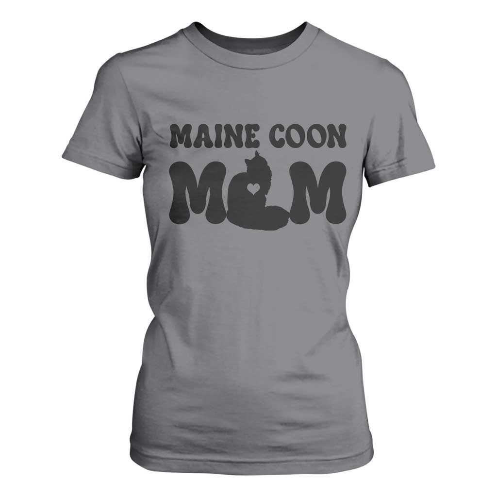 Maine Coon Mom T Shirt For Women Cat Lover Gift For Her TS12 Charcoal Print Your Wear