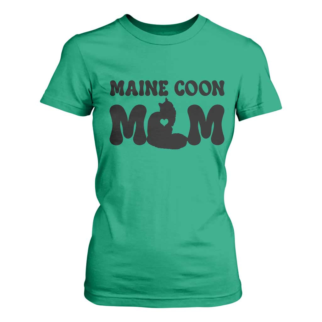Maine Coon Mom T Shirt For Women Cat Lover Gift For Her TS12 Irish Green Print Your Wear