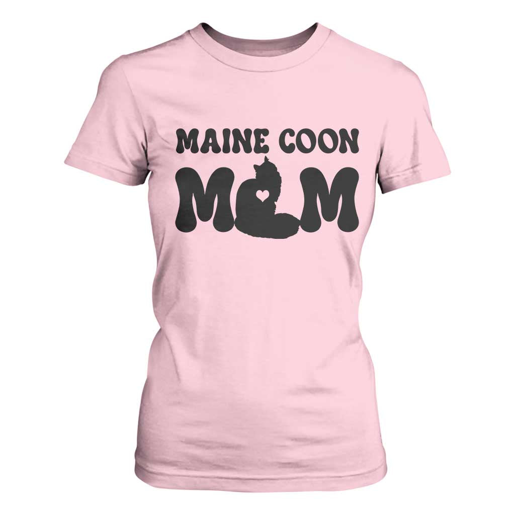 Maine Coon Mom T Shirt For Women Cat Lover Gift For Her TS12 Light Pink Print Your Wear