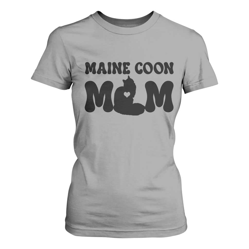 Maine Coon Mom T Shirt For Women Cat Lover Gift For Her TS12 Sport Gray Print Your Wear