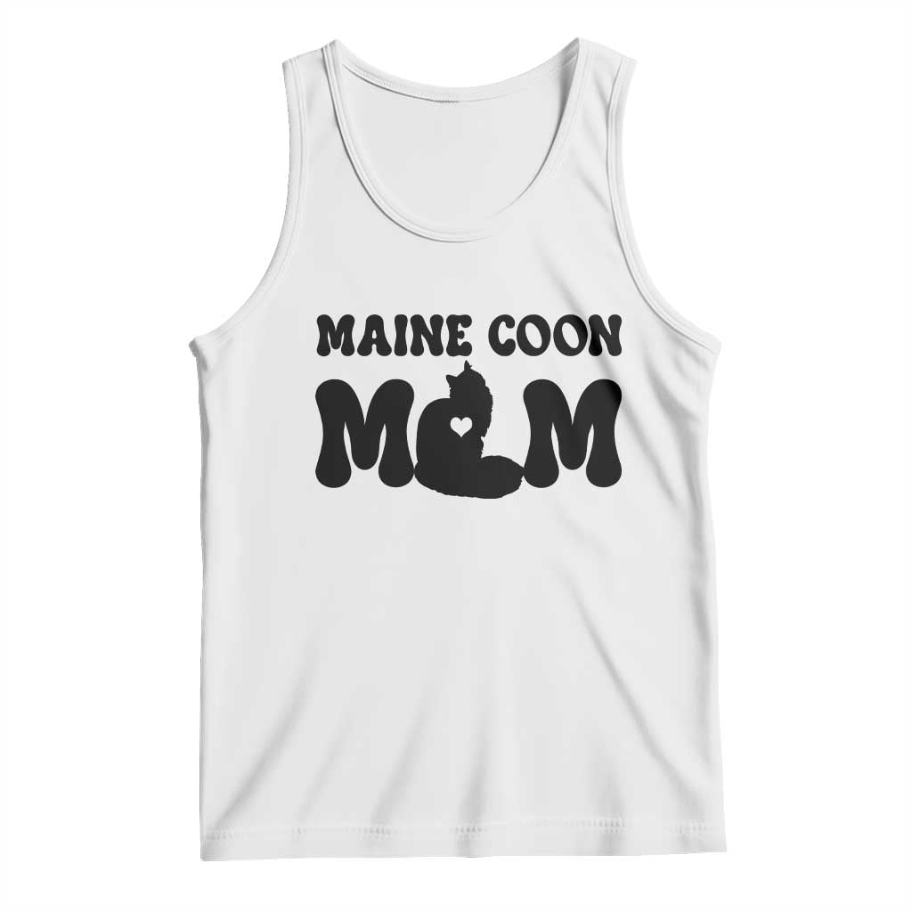 Maine Coon Mom Tank Top Cat Lover Gift For Her TS12 White Print Your Wear