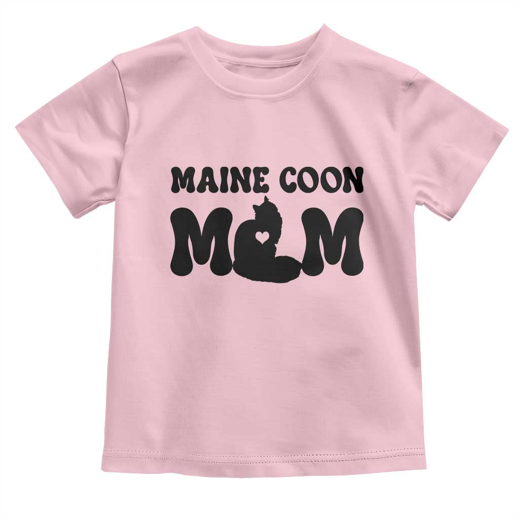 Maine Coon Mom Toddler T Shirt Cat Lover Gift For Her TS12 Light Pink Print Your Wear