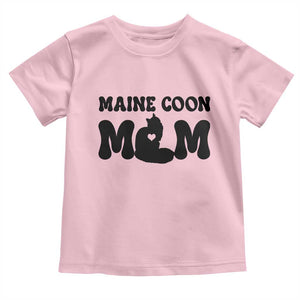 Maine Coon Mom Toddler T Shirt Cat Lover Gift For Her TS12 Light Pink Print Your Wear