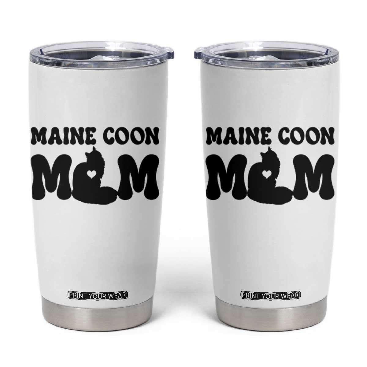 Maine Coon Mom Tumbler Cup Cat Lover Gift For Her TS12 White Print Your Wear