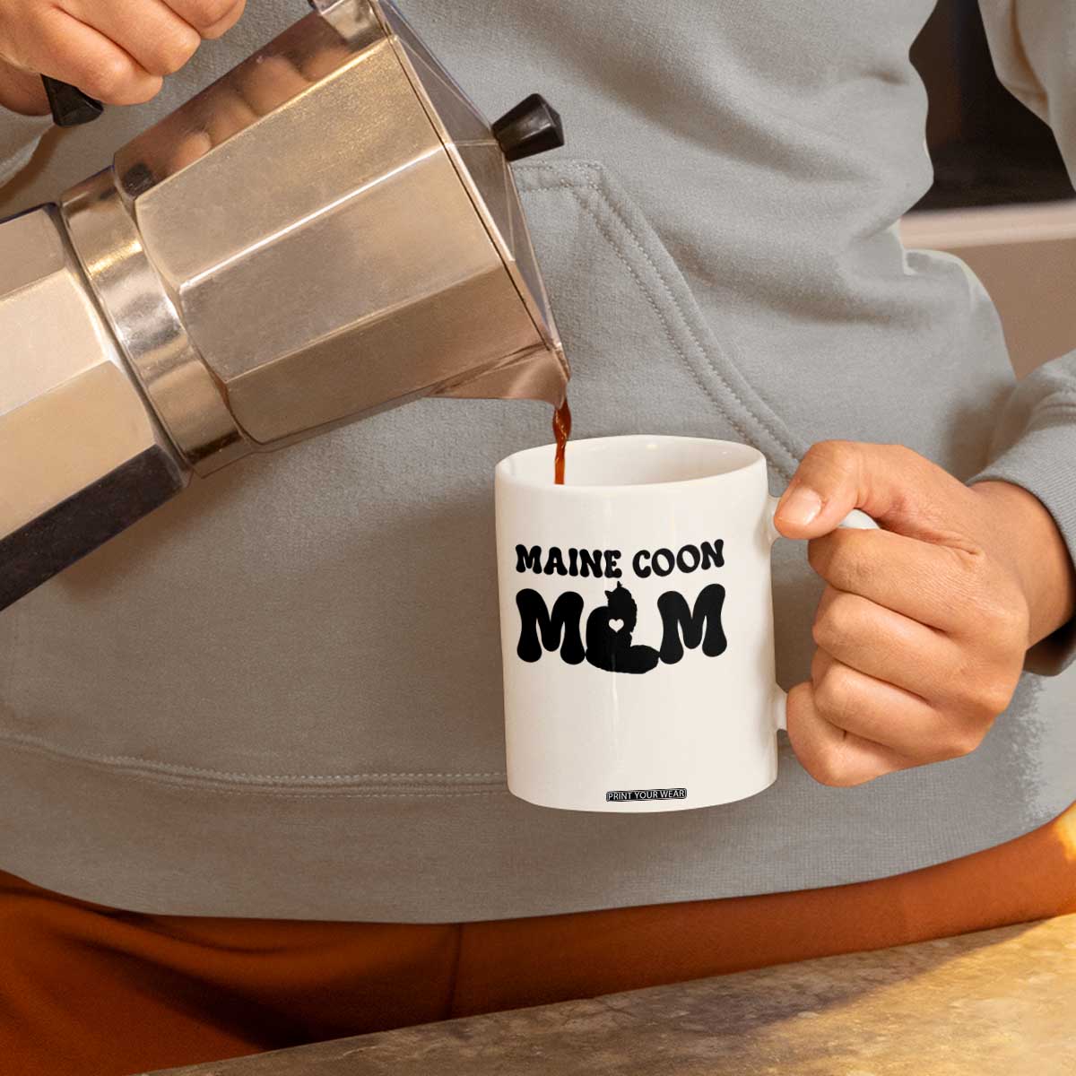 Maine Coon Mom Coffee Mug Cat Lover Gift For Her TS12 Print Your Wear
