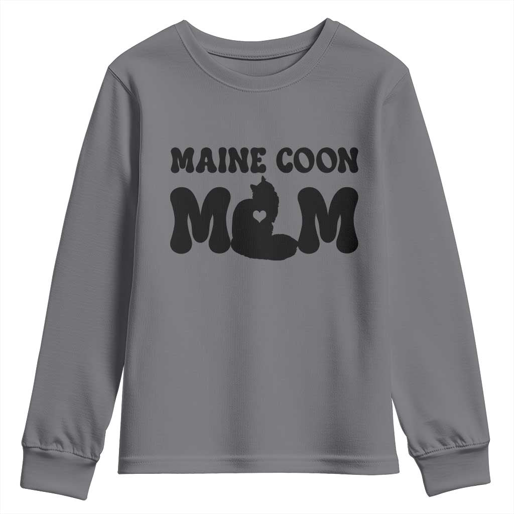 Maine Coon Mom Youth Sweatshirt Cat Lover Gift For Her TS12 Charcoal Print Your Wear