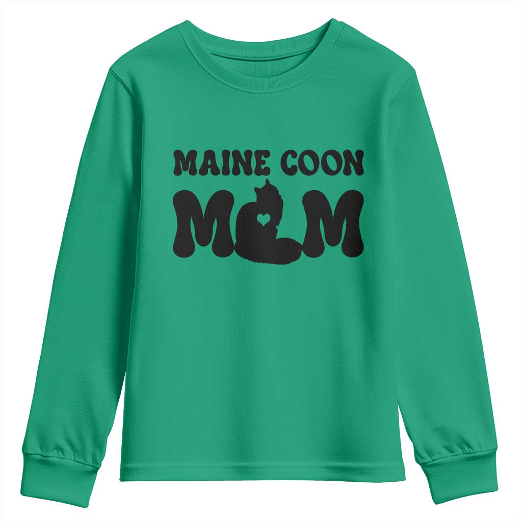 Maine Coon Mom Youth Sweatshirt Cat Lover Gift For Her TS12 Irish Green Print Your Wear