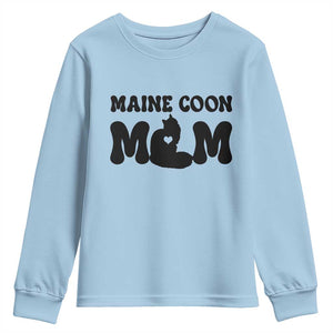 Maine Coon Mom Youth Sweatshirt Cat Lover Gift For Her TS12 Light Blue Print Your Wear