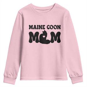 Maine Coon Mom Youth Sweatshirt Cat Lover Gift For Her TS12 Light Pink Print Your Wear