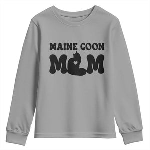Maine Coon Mom Youth Sweatshirt Cat Lover Gift For Her TS12 Sport Gray Print Your Wear