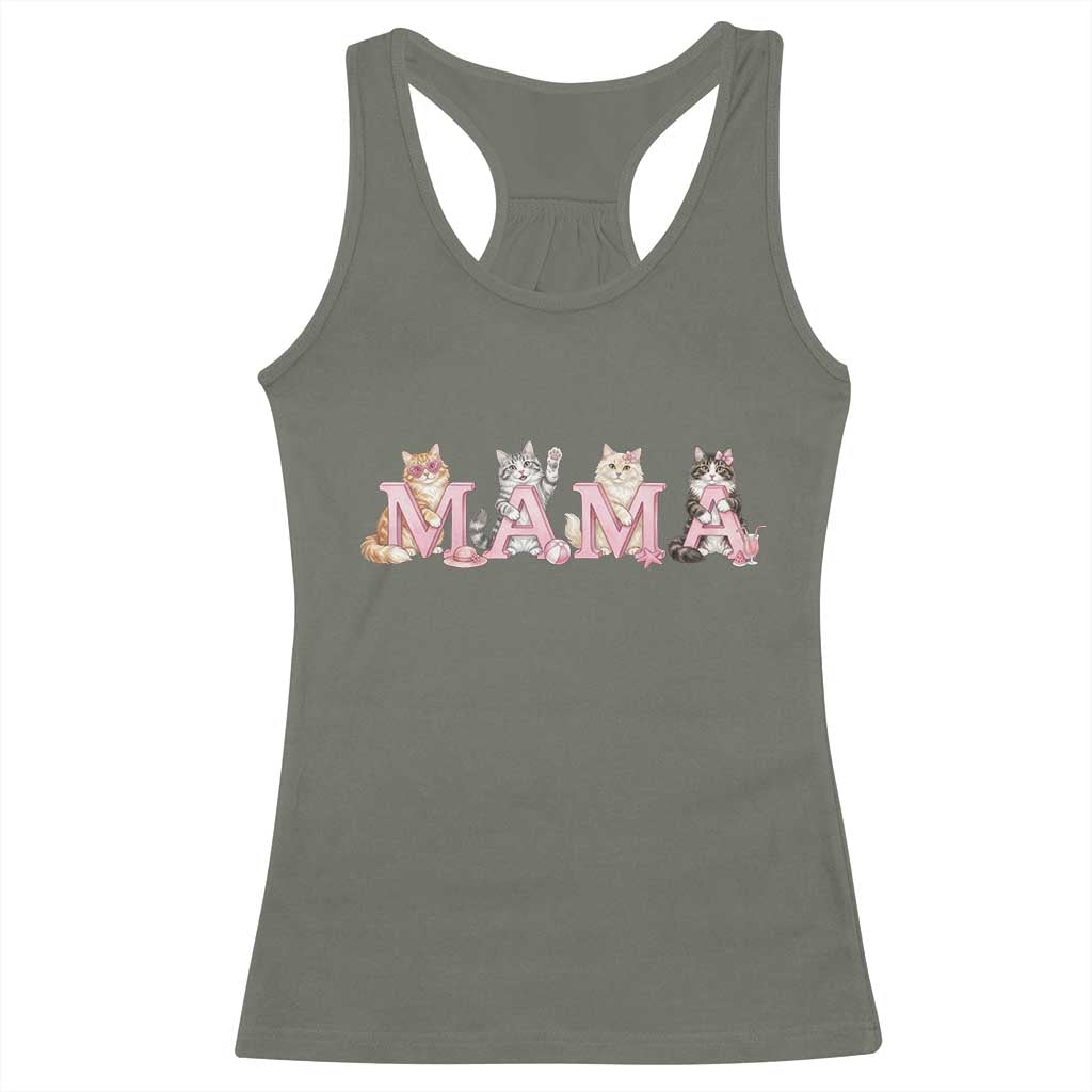 Proud Maine Coon Mama Racerback Tank Top Cat Lover Gift TS12 Military Green Print Your Wear