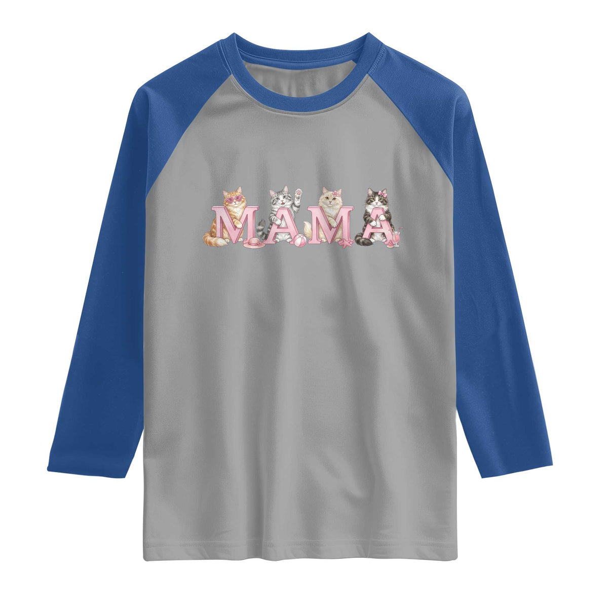 Proud Maine Coon Mama Raglan Shirt Cat Lover Gift TS12 Sport Gray Royal Print Your Wear